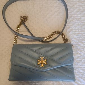 Tory Burch Kira Mini wallet Chevron crossbody bag. Teal used like new